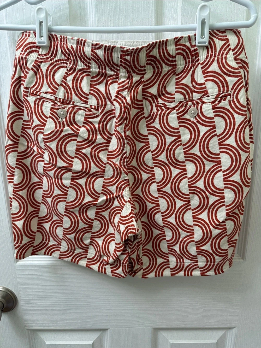Men’s Red Patterned Drawstring Shorts - Picture 2 of 3